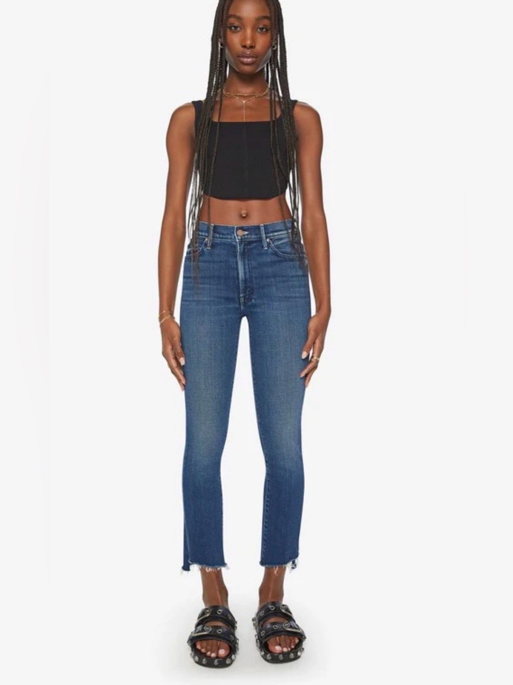 Mother The Insider Crop Step Fray Jeans Size 29